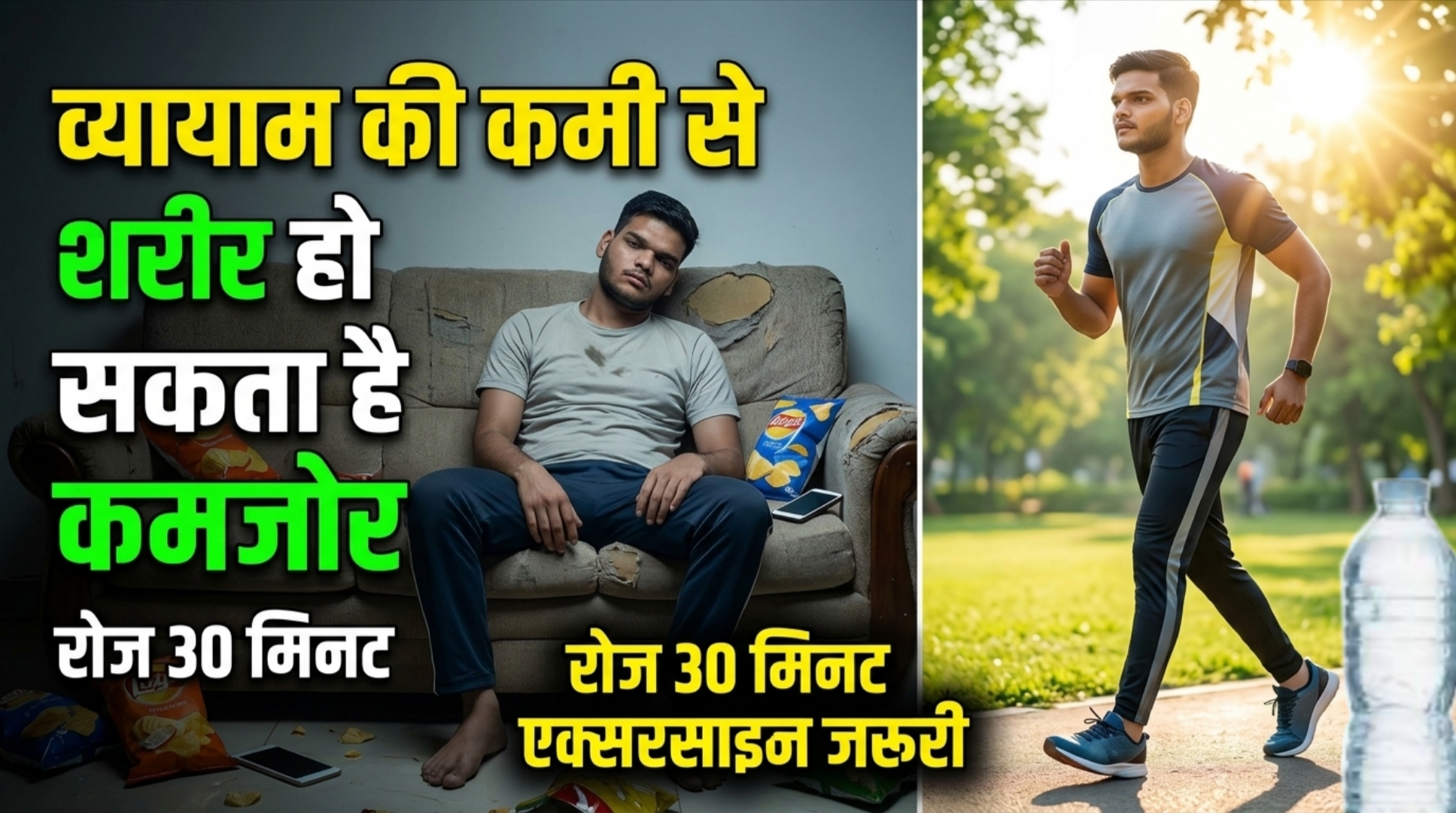 व्यायाम की कमी से शरीर कमजोर हो सकता है